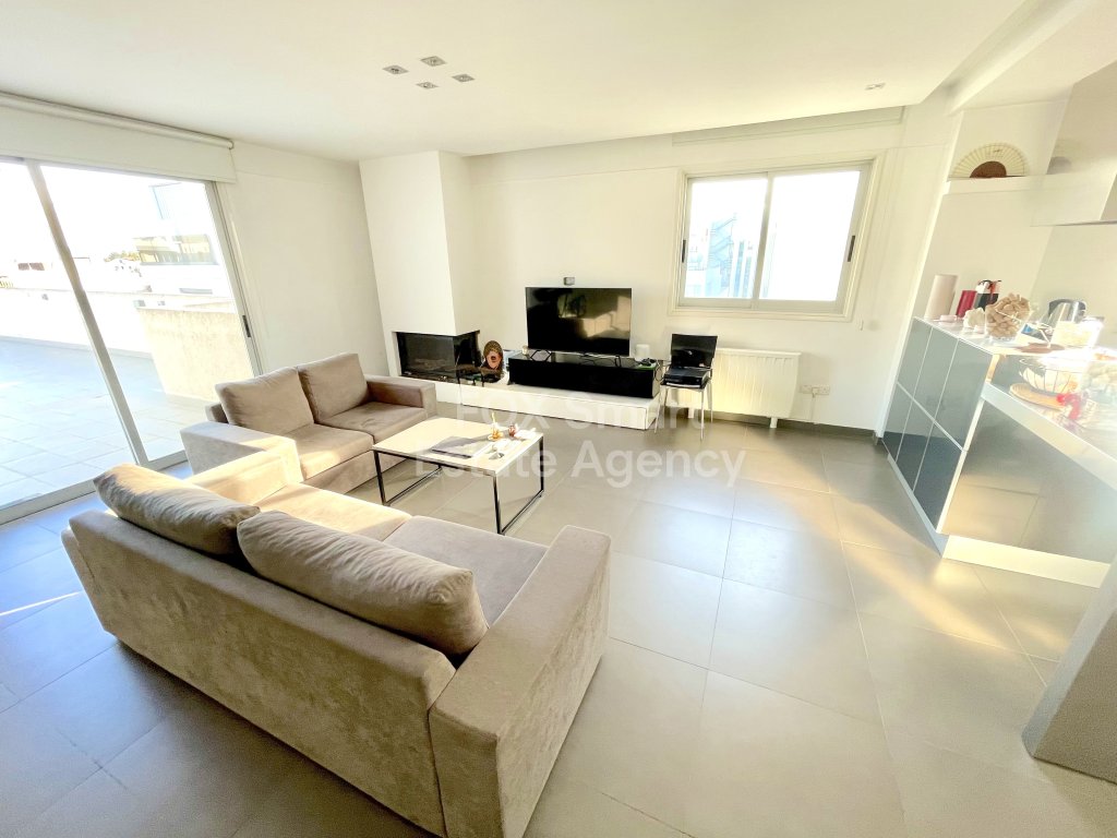 Modern top floor furnished 2-Bedroom Apartment with Huge Balcony in Egkomi near European University.