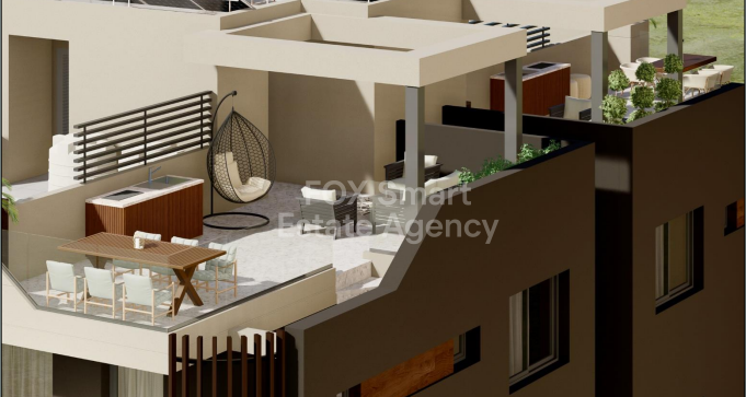 Contemporary 2-Bedroom Penthouse with Rooftop Terrace in Livadia