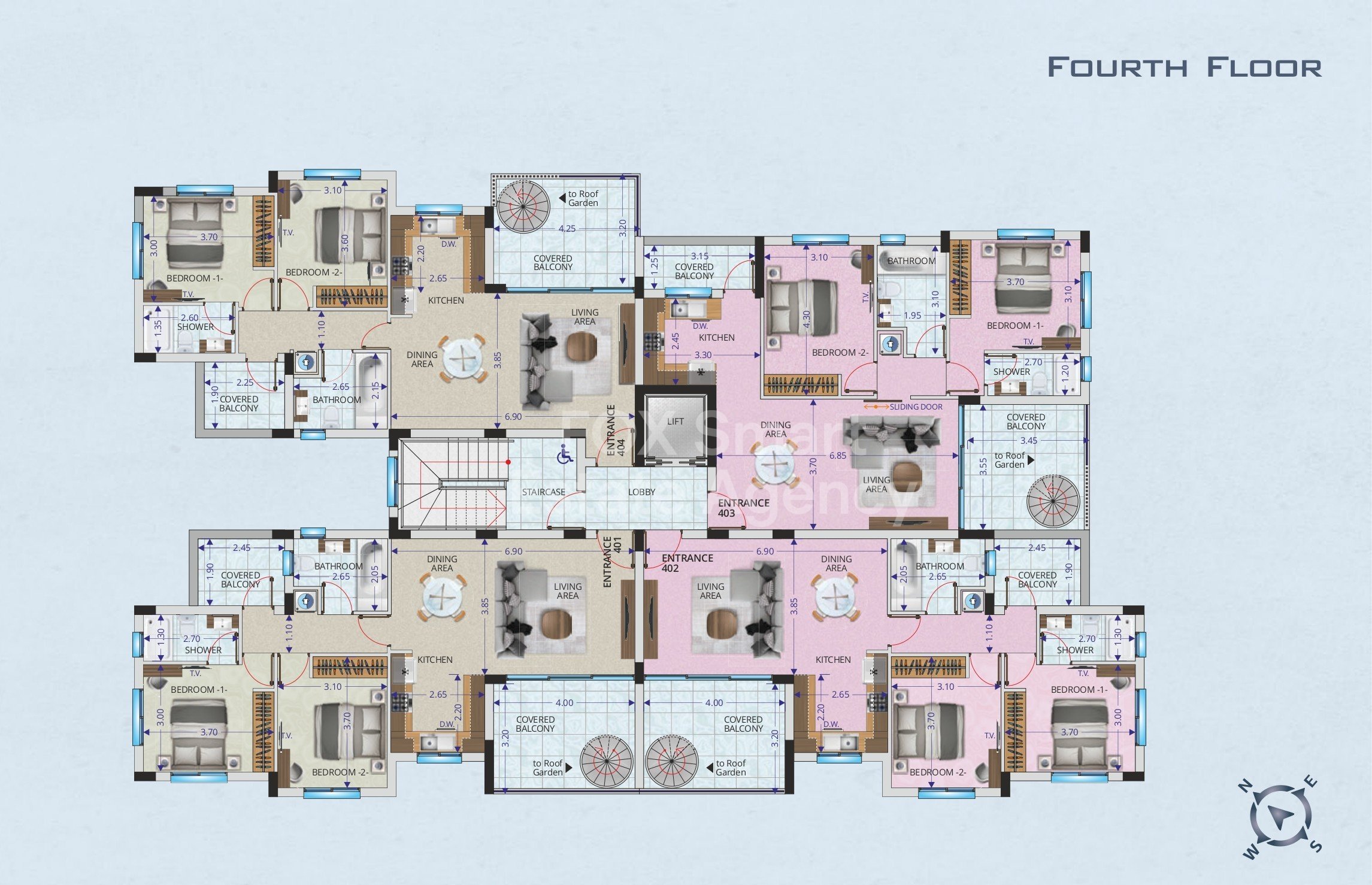 Top floor two bedroom apartment for sale,