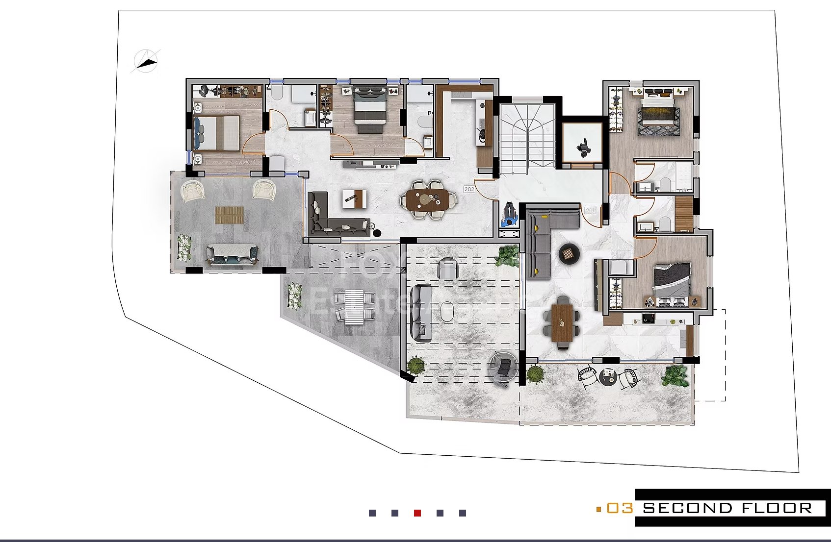 Two-bedroom penthouse apartment for sale in Aradippou area,Larnaca.