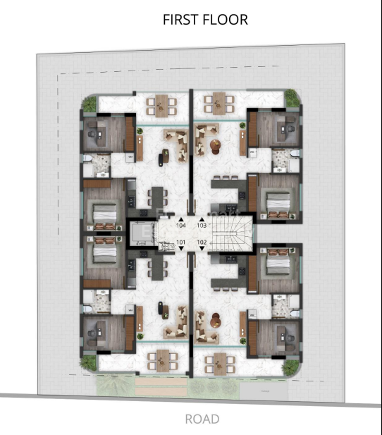 Contemporary 2-Bedroom Penthouse with Rooftop Terrace in Livadia