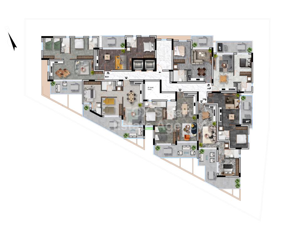 Top floor two bedroom apartment for sale, Livadia.
