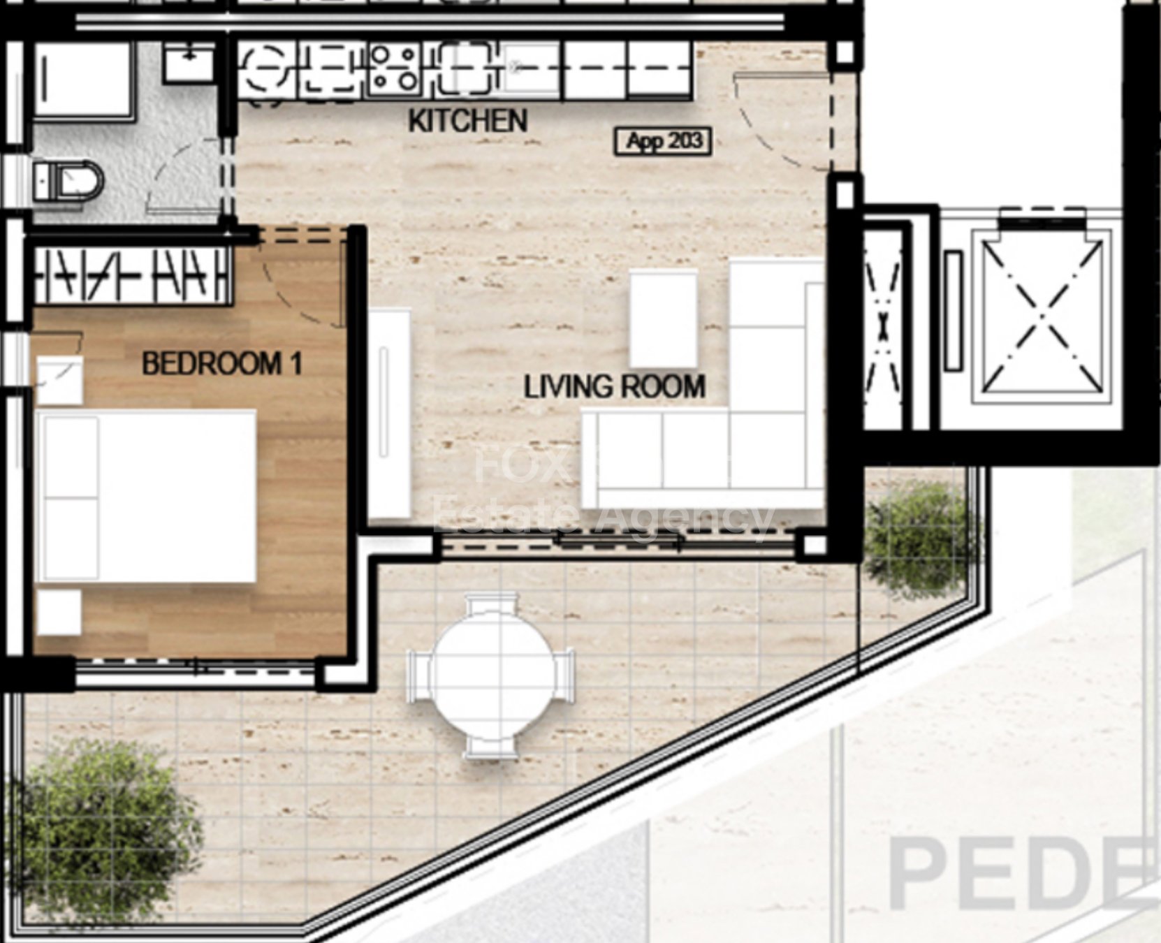 One-bedroom apartment for sale in Livadia,Larnaca district.