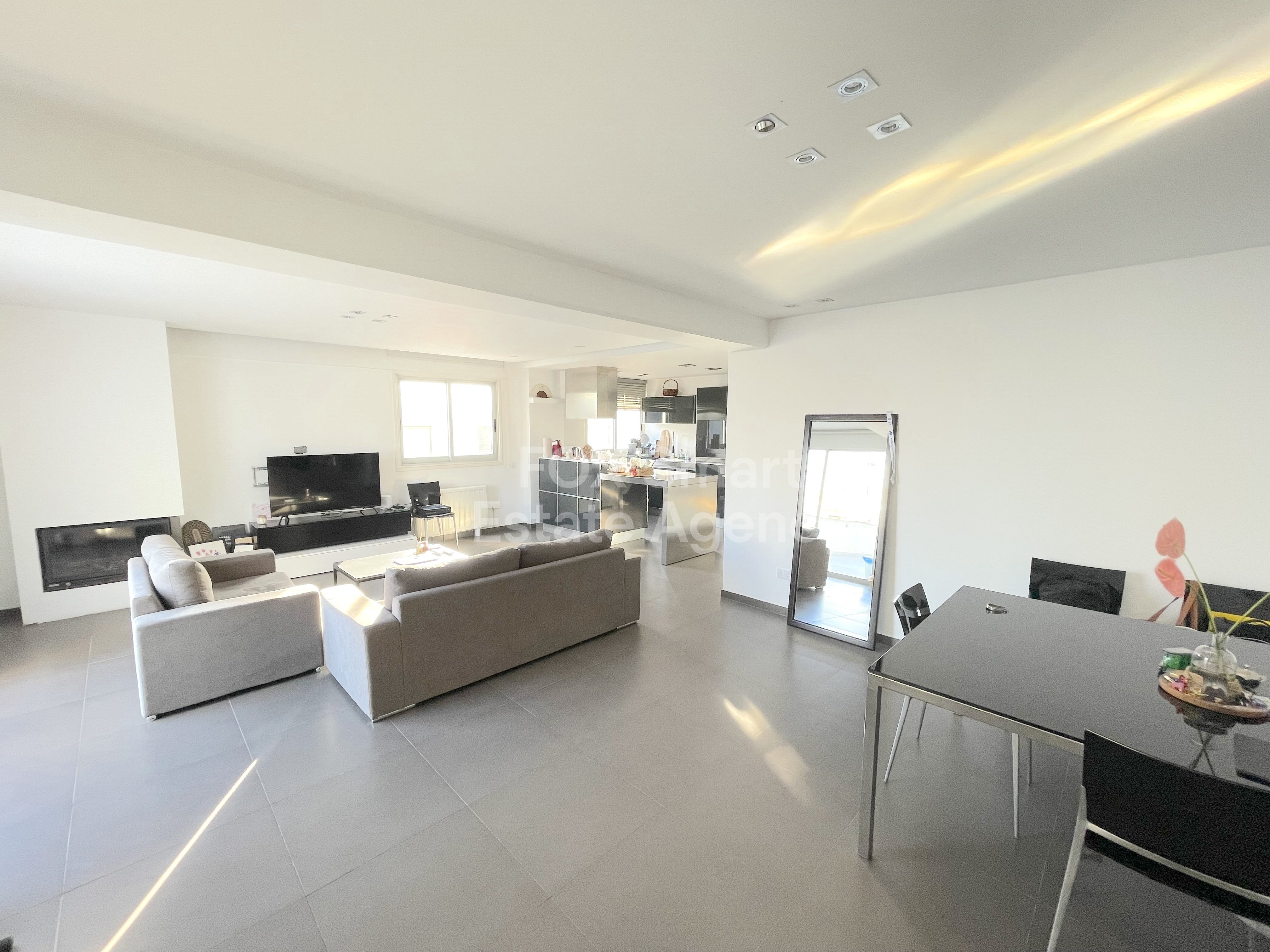 Modern top floor furnished 2-Bedroom Apartment with Huge Balcony in Egkomi near European University.