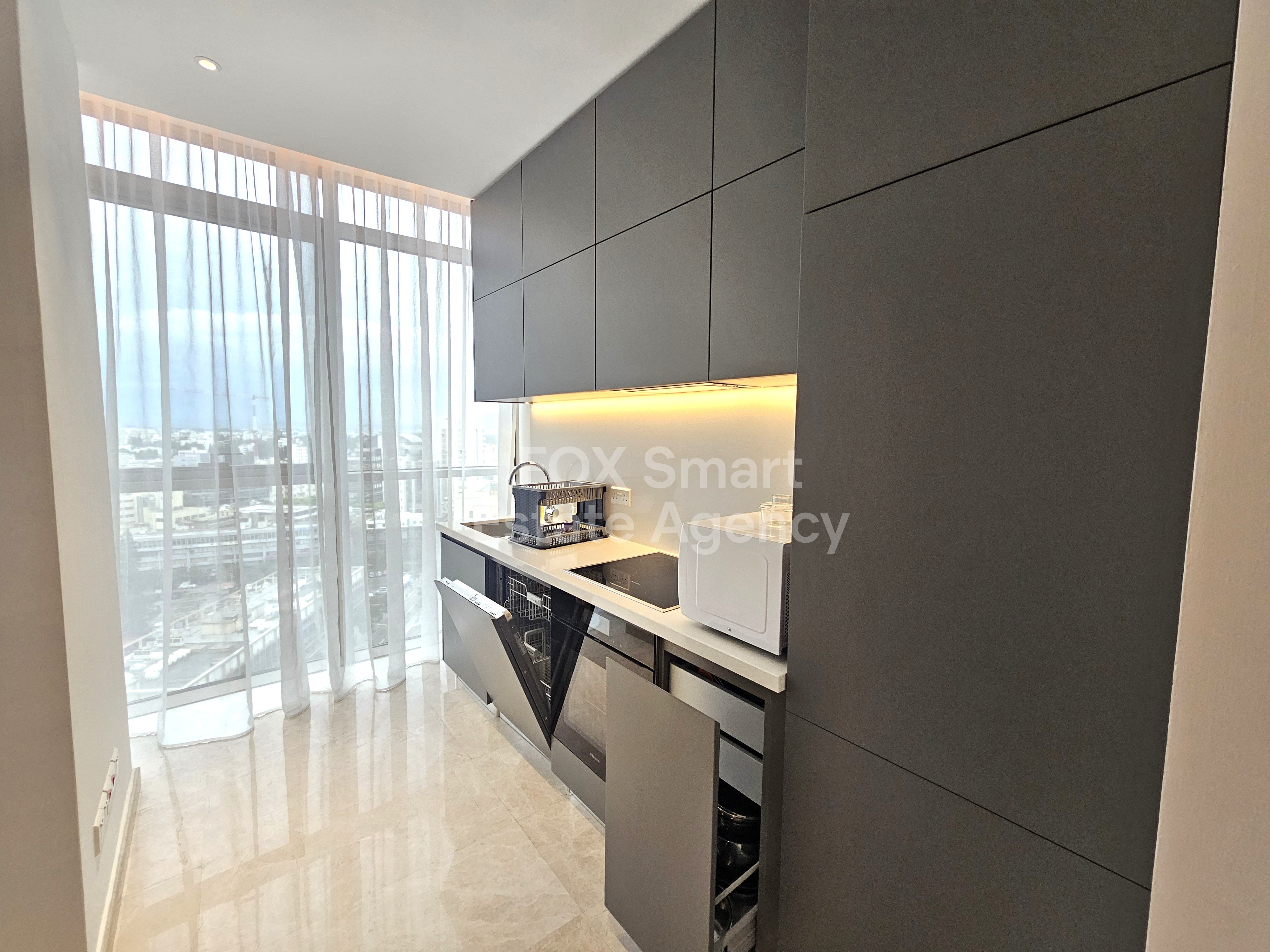 Luxury Furnished 2-Bedroom Apartment 125sqm | 16th Floor | Panoramic City & Mountain Views | Central Nicosia