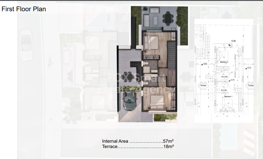 Stunning 2+1 Bedroom Terraced House in Oroklini