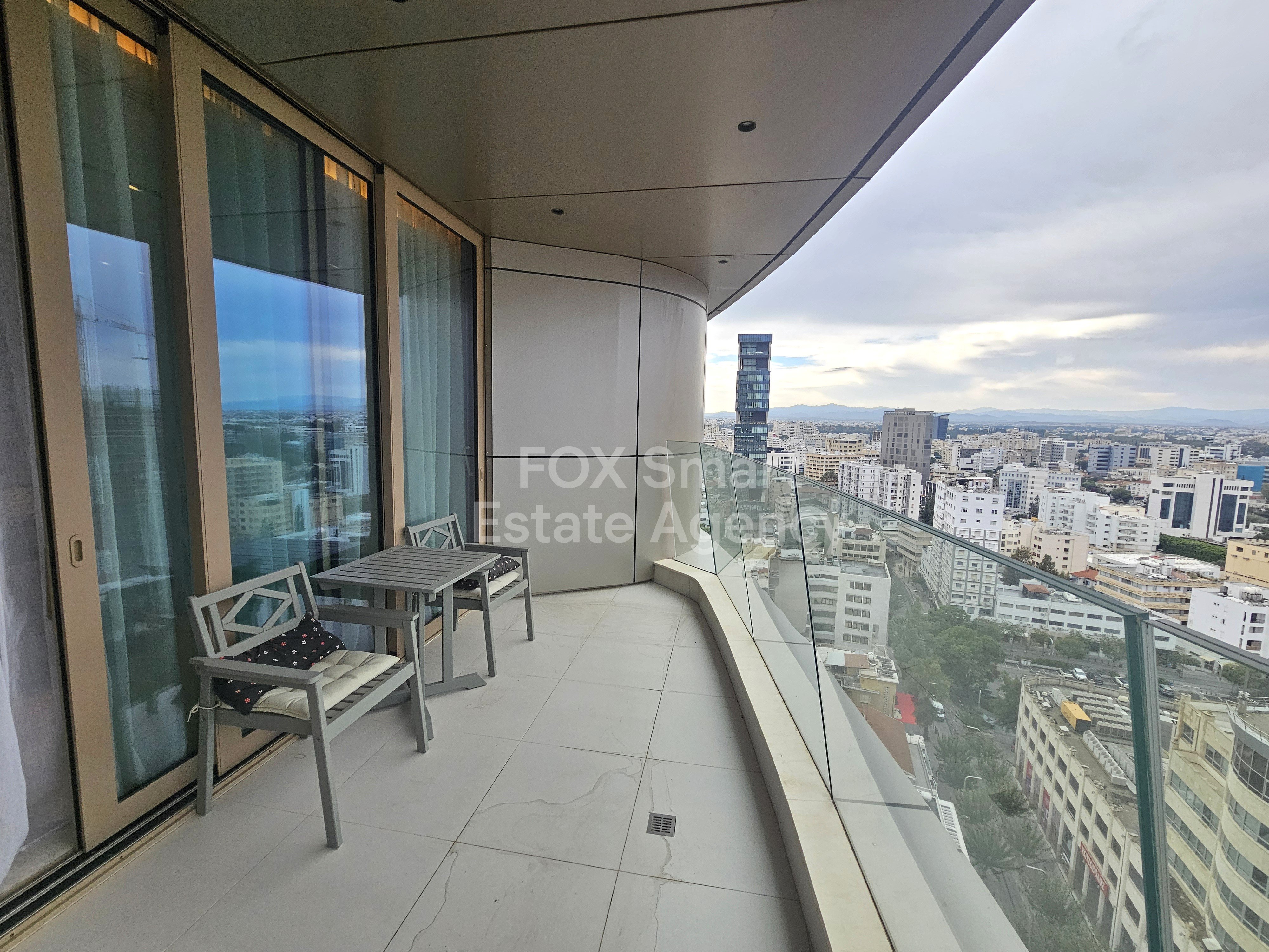 Luxury Furnished 2-Bedroom Apartment 125sqm | 16th Floor | Panoramic City & Mountain Views | Central Nicosia