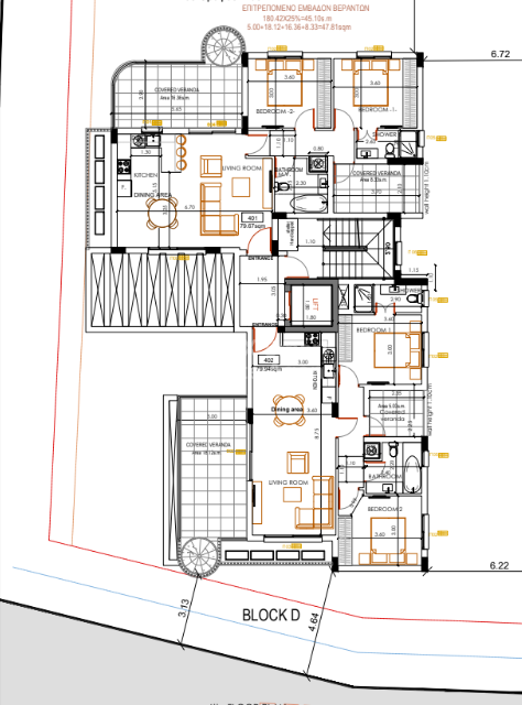Two bedroom apartment for sale, Mall area.