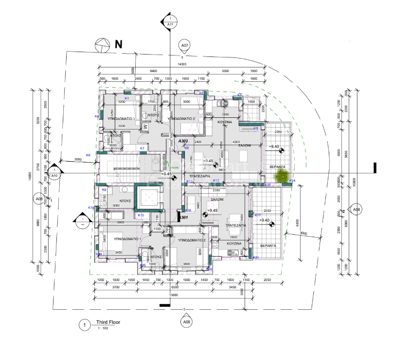 Top floor two bedroom apartment for sale,  Antonis Papadopoulos area.
