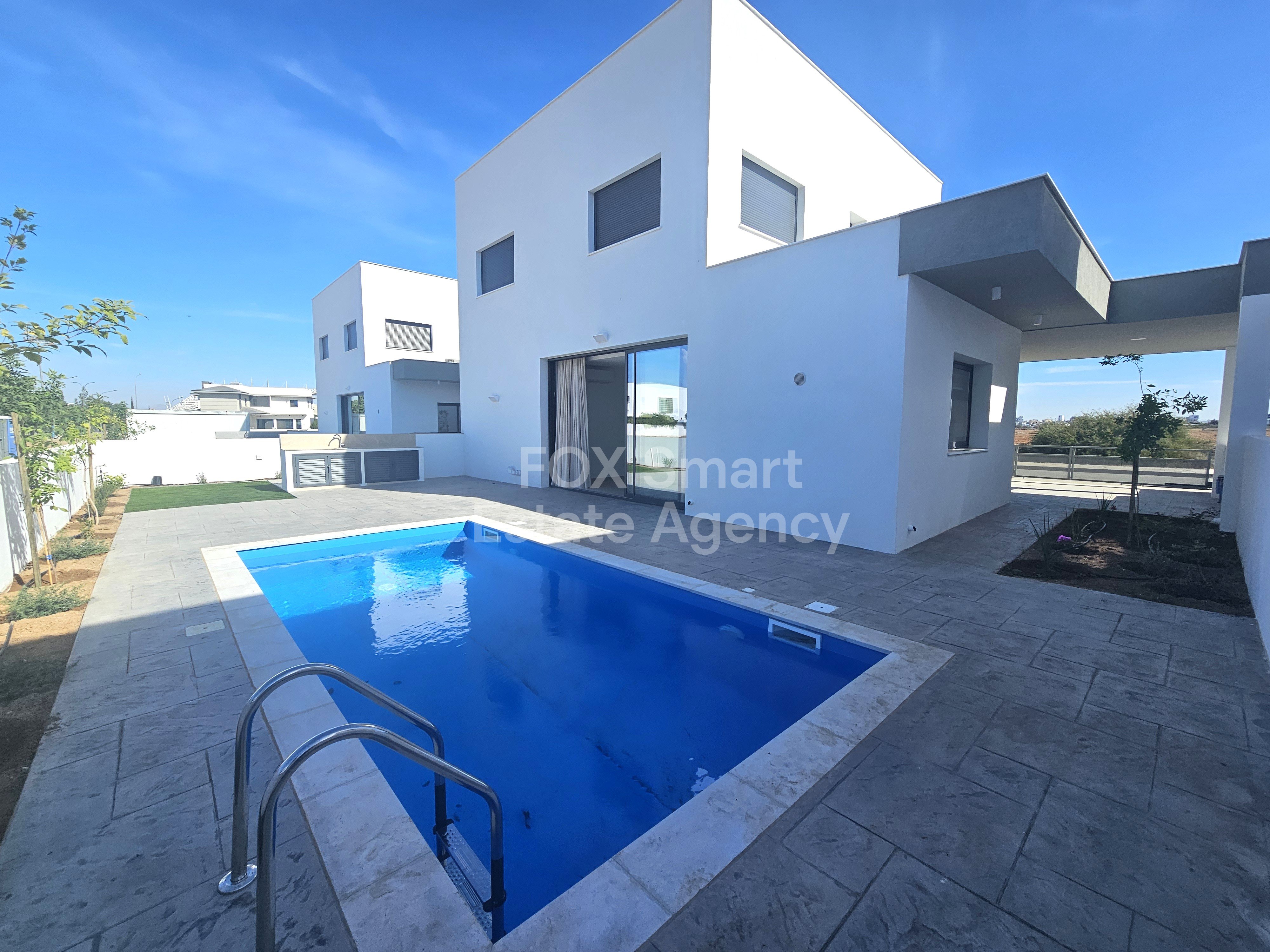 Brand New 4-Bedroom Detached House with Swimming Pool in GSP Area, Strovolos – Nicosia