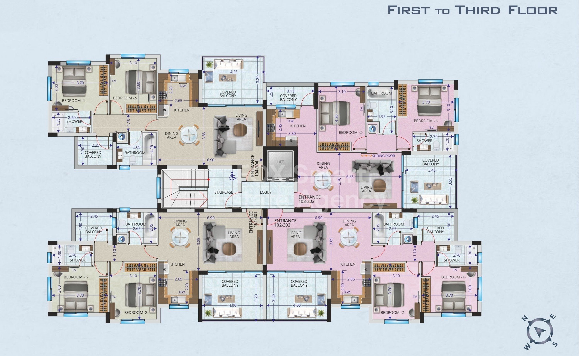 Top floor two bedroom apartment for sale,