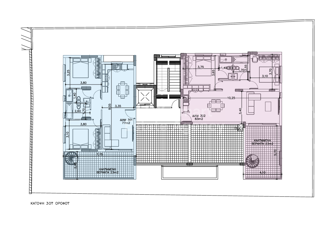 Two-bedroom  apartment with large roof garden in Lakatameia, Nicosia for sale