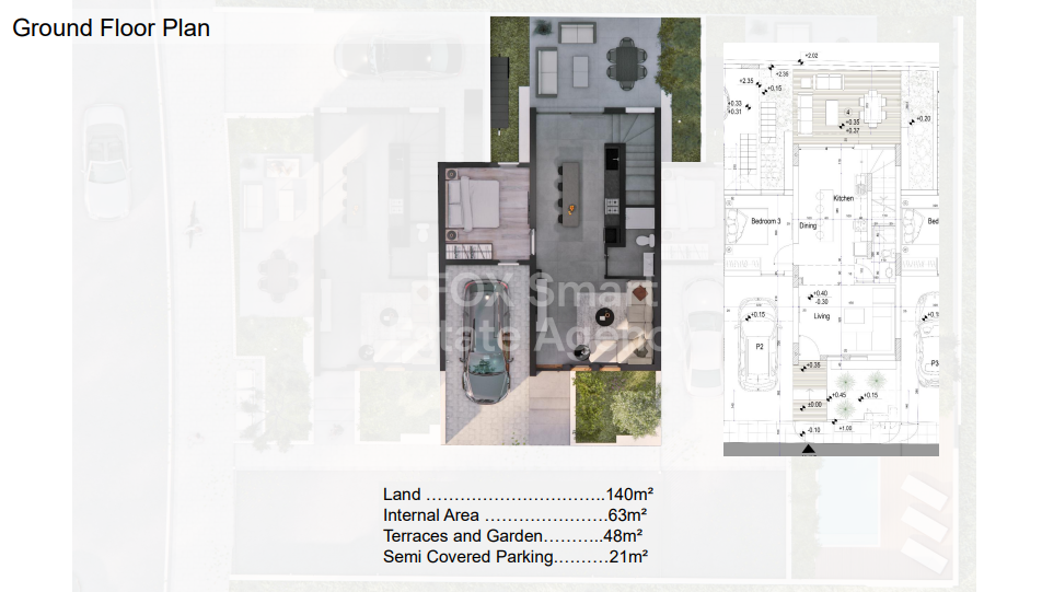 Stunning 2+1 Bedroom Terraced House in Oroklini