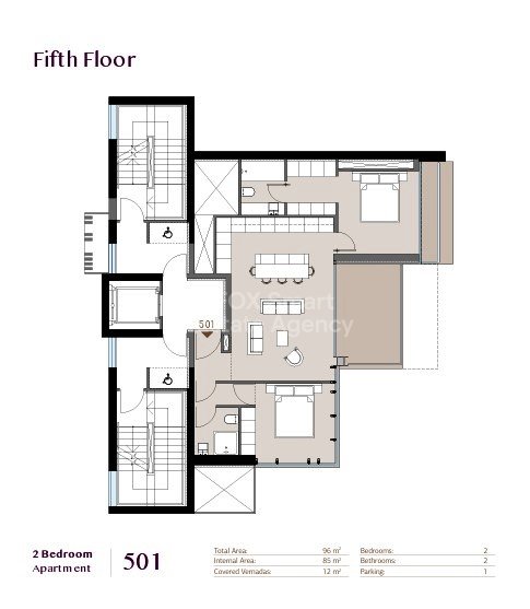 Sea View, Whole Floor, 2 Bedroom Apartment, in Larnaca Marina Area