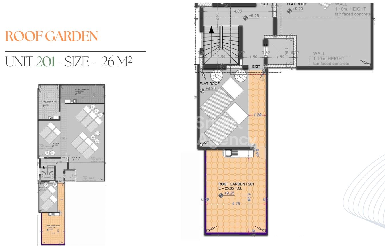1 Bedroom Top Floor Apartment with Roof Garden in Kiti, Larnaca