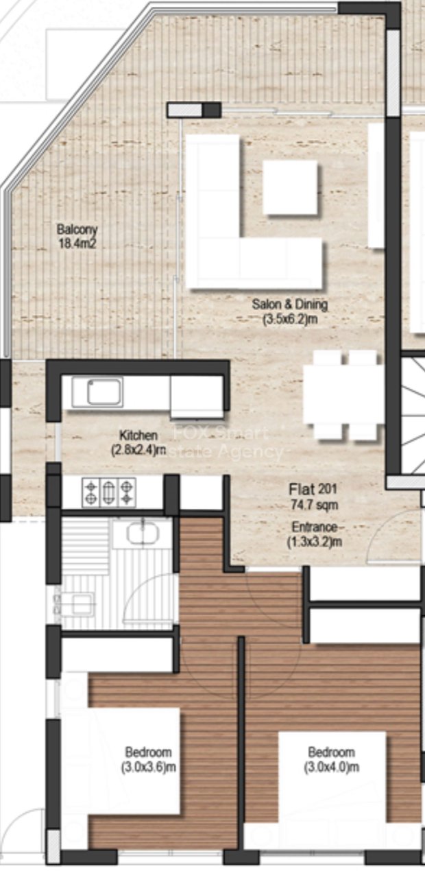 Two-bedroom apartment for sale in Livadia area,Larnaca district.