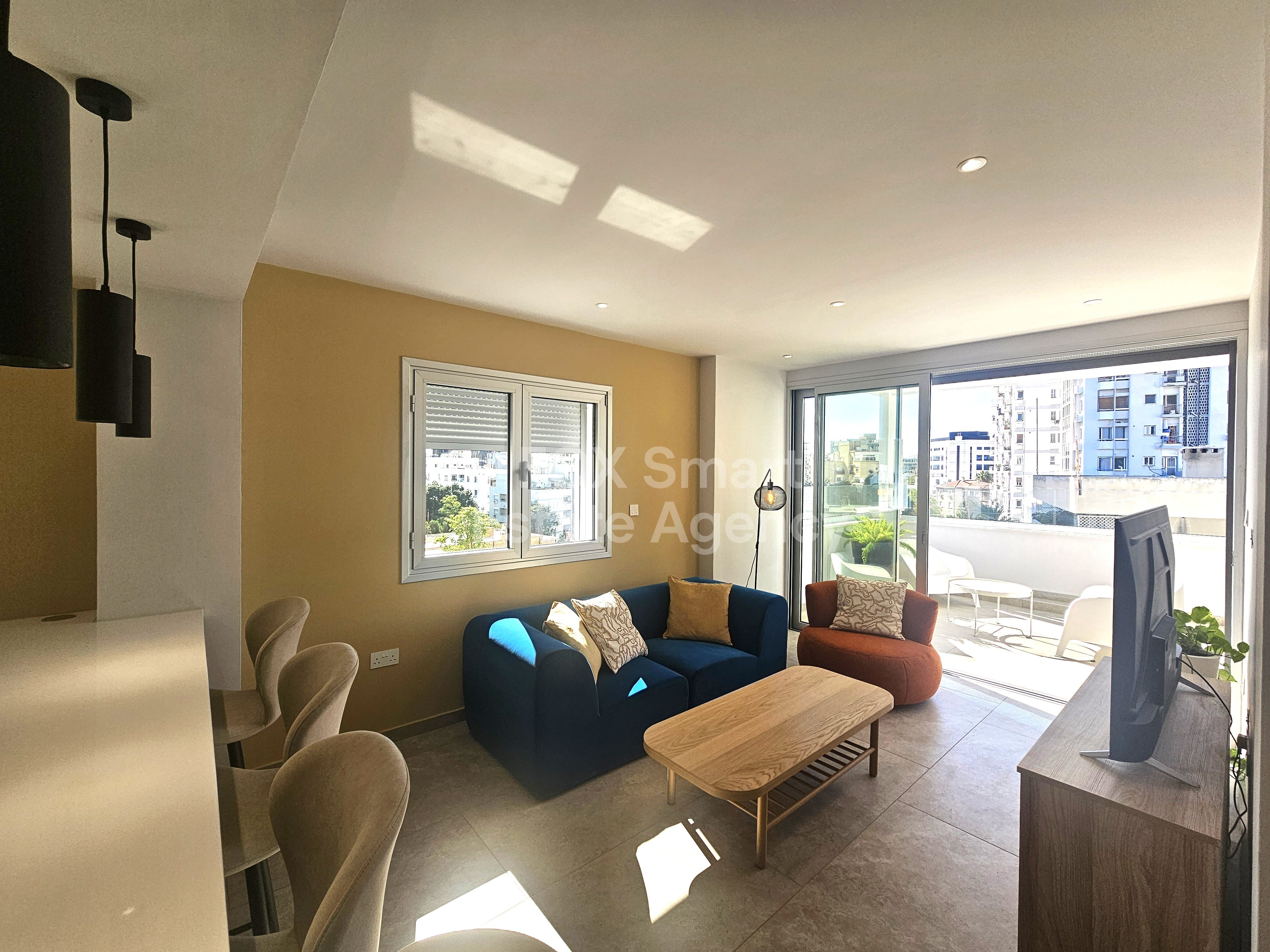 🌇 Fully Renovated Luxury 2-Bedroom Apartment for Rent in Nicosia Centre (Stasikratous Street)