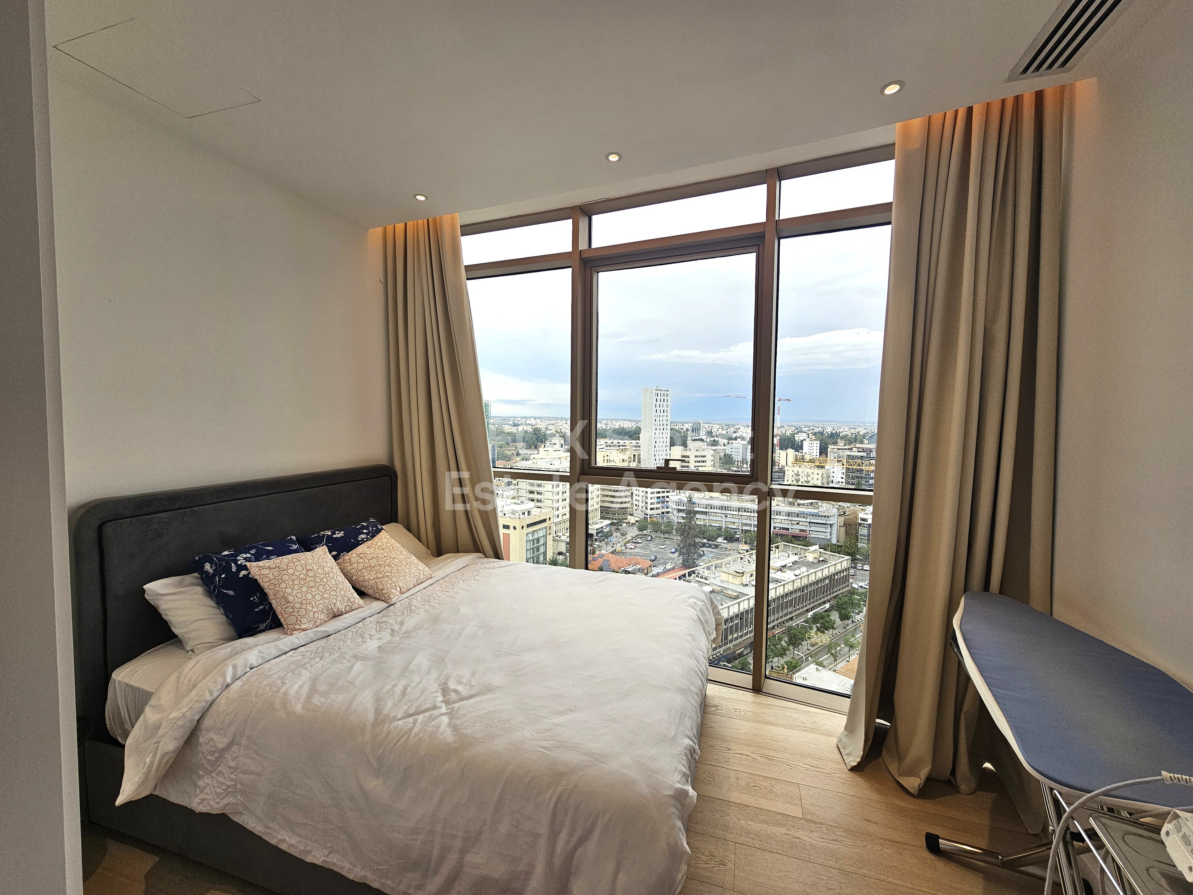 Luxury Furnished 2-Bedroom Apartment 125sqm | 16th Floor | Panoramic City & Mountain Views | Central Nicosia