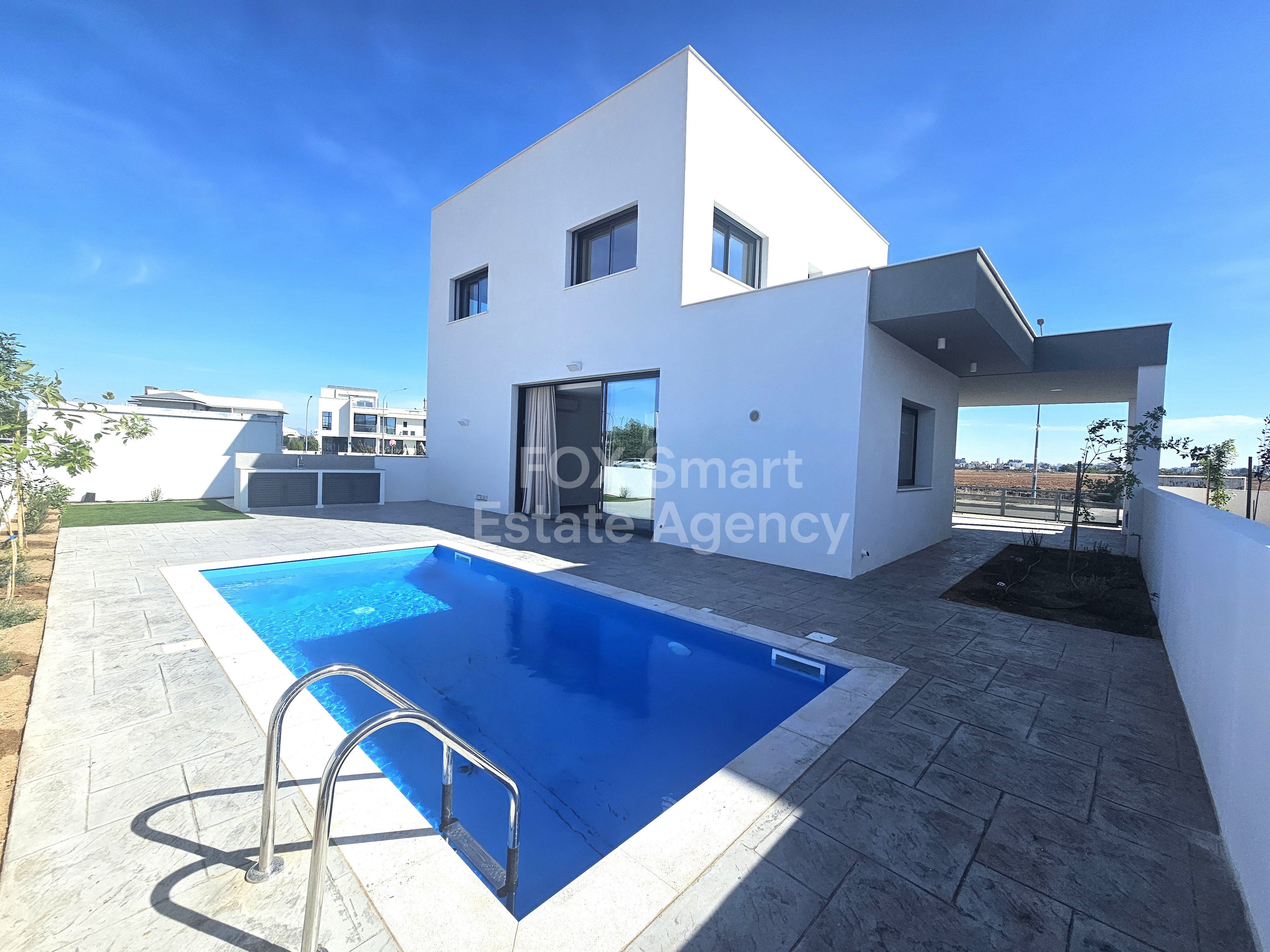 Brand New 4-Bedroom Detached House with Swimming Pool in GSP Area, Strovolos – Nicosia