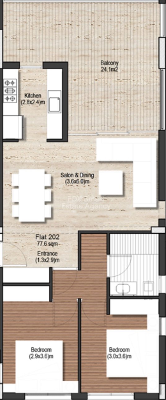 Two-bedroom apartment for sale in Livadia area,Larnaca district.